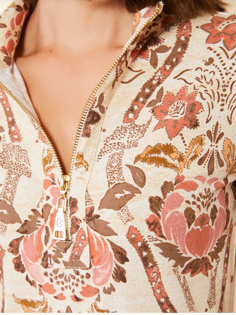 Spartina 449 Nora Half Zip. Medium. - Picture 3 of 9